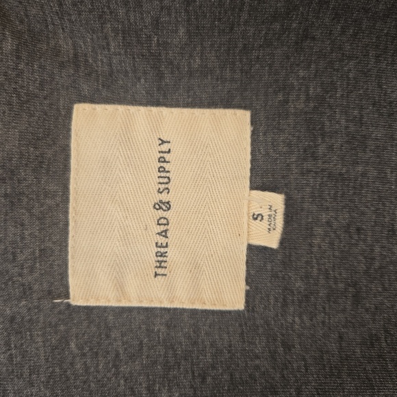 Thread & Supply Oversized Plaid Gingham Flannel Shacket Jacket Black Brown Small - Picture 7 of 10